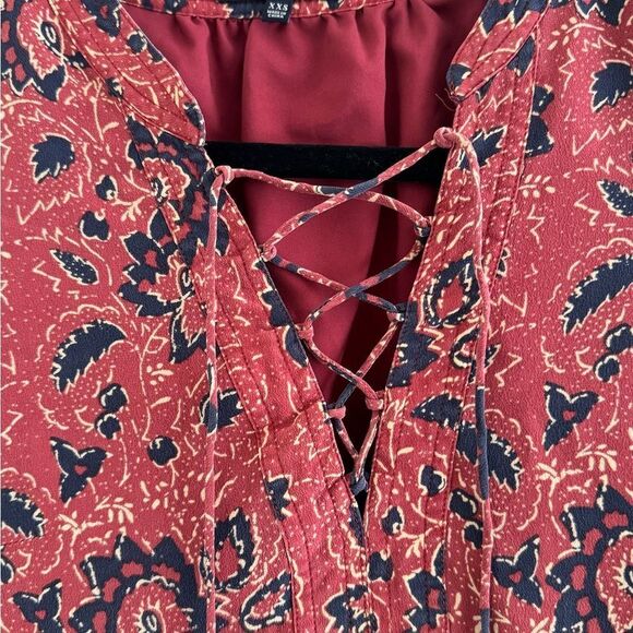 Madewell Pink Ruched V-Neck Sundress with Bishop Sleeves - Picture 2 of 7